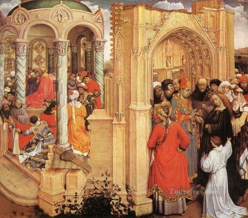 Robert Campin Painting - The Marriage Of Mary Robert Campin